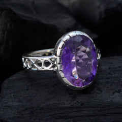 Amethyst Solitaire Mexican Sterling Silver Purple Gemstones Slim Filigree Ring Jewelry
