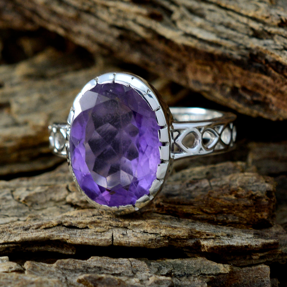 Amethyst Solitaire Mexican Sterling Silver Purple Gemstones Slim Filigree Ring Jewelry