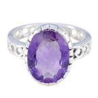 Amethyst Solitaire Mexican Sterling Silver Purple Gemstones Slim Filigree Ring Jewelry