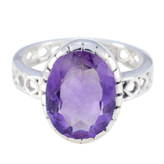 Amethyst Solitaire Mexican Sterling Silver Purple Gemstones Slim Filigree Ring Jewelry