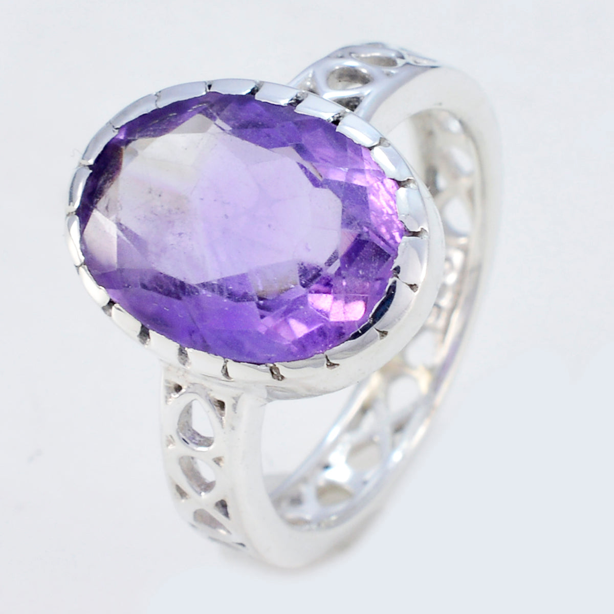 Amethyst Solitaire Mexican Sterling Silver Purple Gemstones Slim Filigree Ring Jewelry