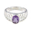 Amethyst Solitaire Russian 92.5 Silver Purple Gemstone Minimal Art Deco Ring Jewelry