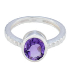 Amethyst Solitaire African Sterling Silver Purple Gemstones Featherlight Boho Ring Jewellery