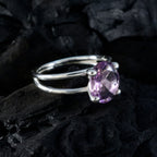 Amethyst Solitaire Turkish Sterling Silver Purple Gems Whisper thin Contemporary Ring Jewellery
