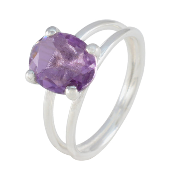 Amethyst Solitaire Turkish Sterling Silver Purple Gems Whisper thin Contemporary Ring Jewellery