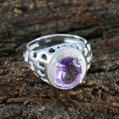 Amethyst Solitaire Moroccan 925 Sterling Silver Purple Gemstones Tiny Boho Ring Jewellery