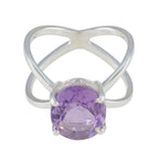 Amethyst Solitaire African 92.5 Silver Purple Gemstone Tiny Ethnic Ring Jewellery