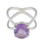 Amethyst Solitaire African 92.5 Silver Purple Gemstone Tiny Ethnic Ring Jewellery