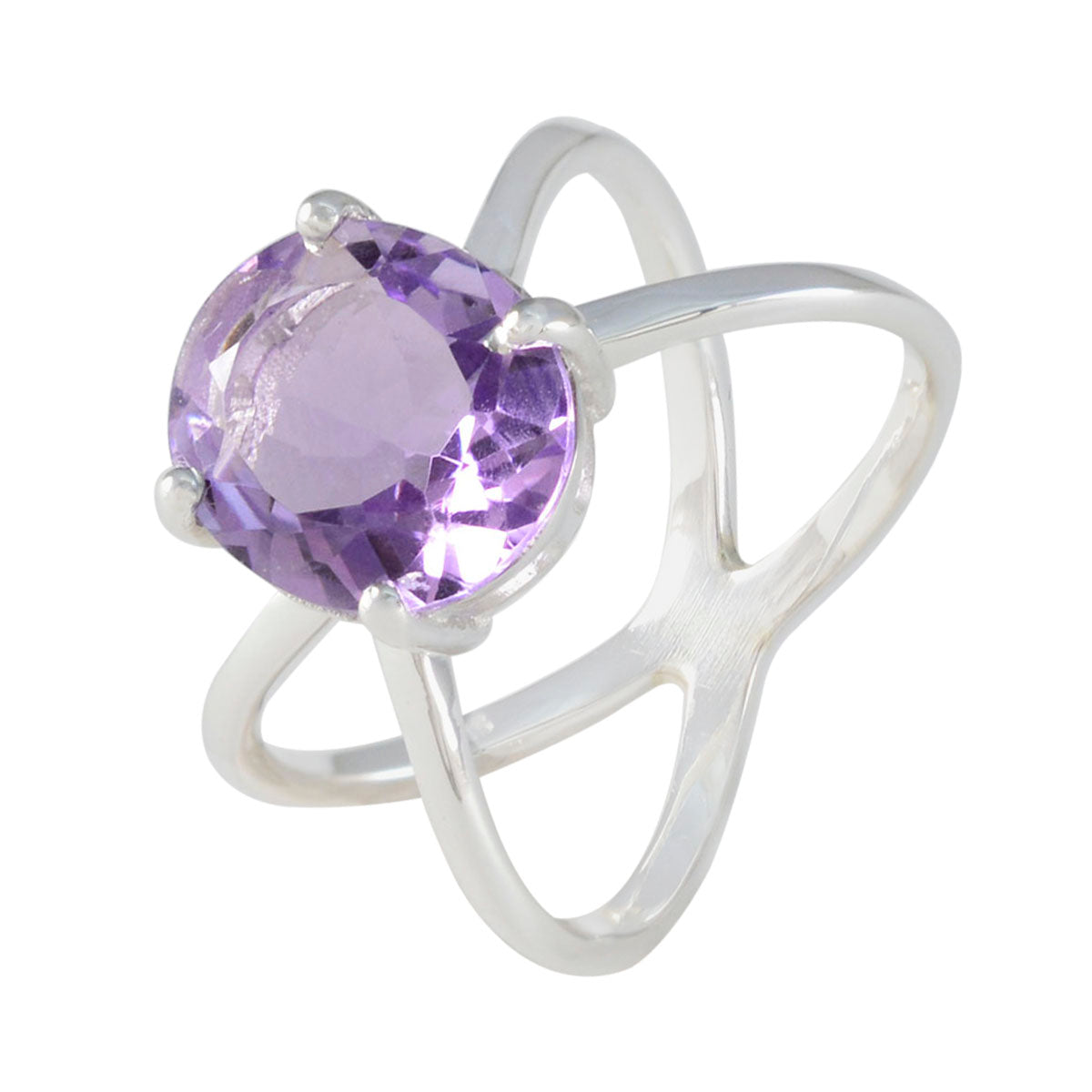 Amethyst Solitaire African 92.5 Silver Purple Gemstone Tiny Ethnic Ring Jewellery