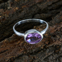 Amethyst Solitaire Japanese Silver Purple Gems Dainty Contemporary Ring Jewelry