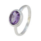 Amethyst Solitaire Japanese Silver Purple Gems Dainty Contemporary Ring Jewelry