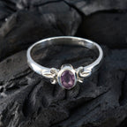 Amethyst Solitaire American 925 Silver Purple Gems Dainty Trendy Ring Jewellery
