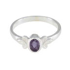 Amethyst Solitaire American 925 Silver Purple Gems Dainty Trendy Ring Jewellery