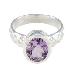 Amethyst Solitaire Egyptian 92.5 Silver Purple Gemstones Featherlight Boho Ring Jewelry