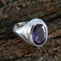 Amethyst Solitaire African 925 Sterling Silver Purple Gemstone Eye catching valentine Ring Jewellery