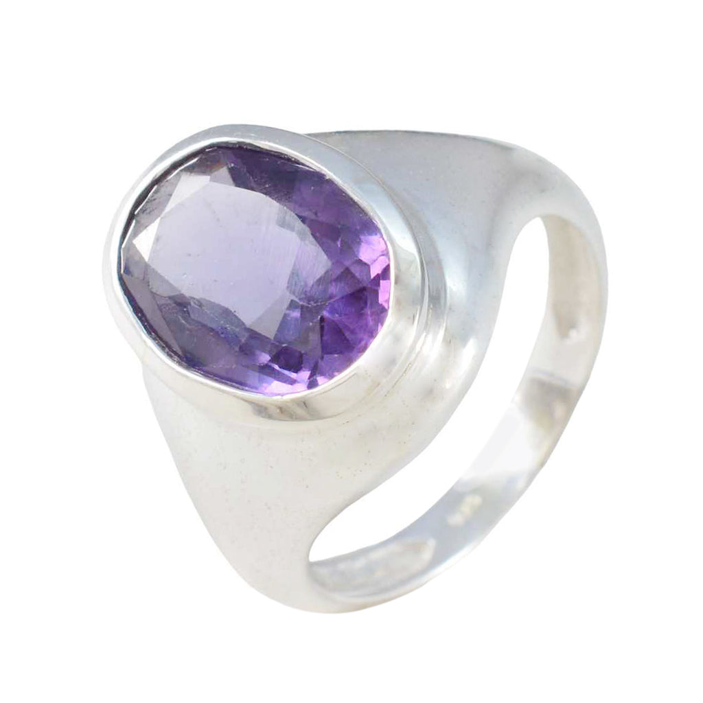 Amethyst Solitaire African 925 Sterling Silver Purple Gemstone Eye catching valentine Ring Jewellery