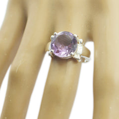 Amethyst Solitaire Moroccan Silver Purple Gemstone Minimal Glamorous Ring Jewelry