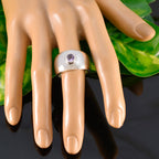 Amethyst Solitaire Indian Sterling Silver Purple Gemstone Eye catching Glamorous Ring Jewelry
