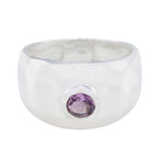 Amethyst Solitaire Indian Sterling Silver Purple Gemstone Eye catching Glamorous Ring Jewelry