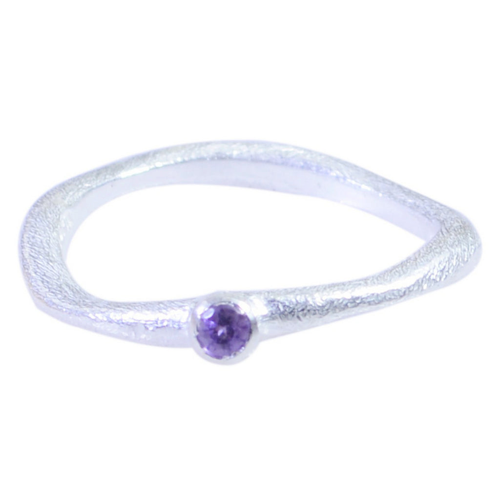 Amethyst Solitaire Japanese Silver Purple Gems Delicate Fairytale Ring Jewelry