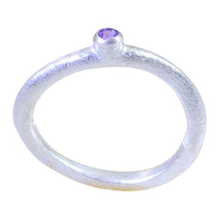 Amethyst Solitaire Japanese Silver Purple Gems Delicate Fairytale Ring Jewelry