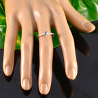 Amethyst Solitaire American Sterling Silver Purple Gems Delicate Abstract Ring Jewelry