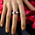 Amethyst Solitaire Japanese 925 Silver Purple Gems Whisper thin Modern Ring Jewelry