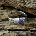 Amethyst Solitaire Japanese 925 Silver Purple Gems Whisper thin Modern Ring Jewelry
