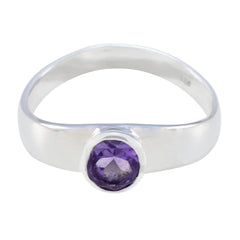 Amethyst Solitaire Japanese 925 Silver Purple Gems Whisper thin Modern Ring Jewelry