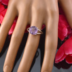 Amethyst Solitaire Turkish 925 Sterling Silver Purple Gemstones Whisper thin Graceful Ring Jewellery