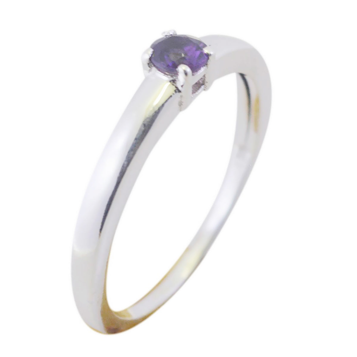 Amethyst Solitaire Turkish 92.5 Silver Purple Gemstones Minimalist Romantic Ring Jewelry Image principale du produit
