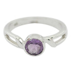 Amethyst Solitaire Japanese 925 Silver Purple Gemstones Whisper thin Contemporary Ring Jewellery