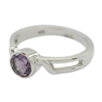 Amethyst Solitaire Japanese 925 Silver Purple Gemstones Whisper thin Contemporary Ring Jewellery