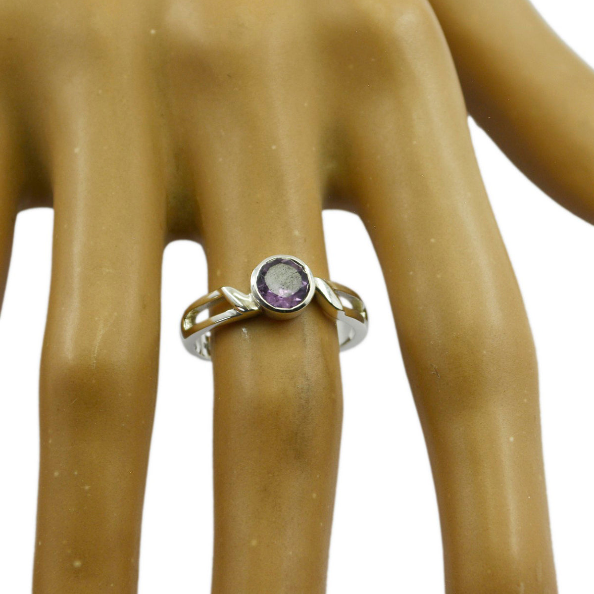 Amethyst Solitaire Japanese 925 Silver Purple Gemstones Whisper thin Contemporary Ring Jewellery