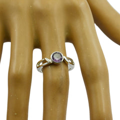 Amethyst Solitaire Japanese 925 Silver Purple Gemstones Whisper thin Contemporary Ring Jewellery