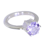 Amethyst Solitaire African 925 Silver Purple Gems Slim Contemporary Ring Jewellery