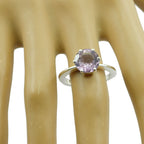 Amethyst Solitaire African 925 Silver Purple Gems Slim Contemporary Ring Jewellery