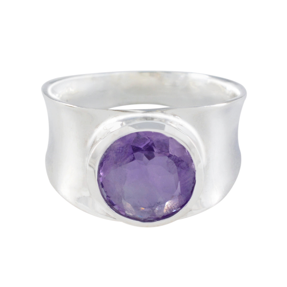 Amethyst Solitaire German 92.5 Silver Purple Gemstones Edgy Armor Band Jewellery Image principale du produit