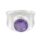 Amethyst Solitaire German 92.5 Silver Purple Gemstones Edgy Armor Band Jewellery