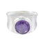 Amethyst Solitaire German 92.5 Silver Purple Gemstones Edgy Armor Band Jewellery