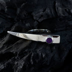 Amethyst Solitaire Indian 925 Sterling Silver Purple Gems Versatile Fairytale Ring Jewelry