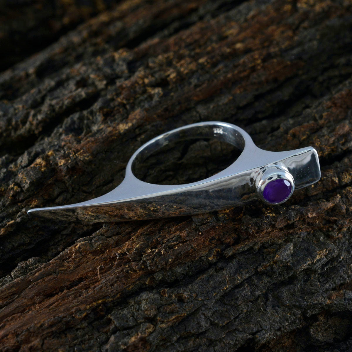 Amethyst Solitaire Indian 925 Sterling Silver Purple Gems Versatile Fairytale Ring Jewelry