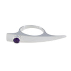 Amethyst Solitaire Indian 925 Sterling Silver Purple Gems Versatile Fairytale Ring Jewelry