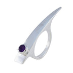 Amethyst Solitaire Indian 925 Sterling Silver Purple Gems Versatile Fairytale Ring Jewelry