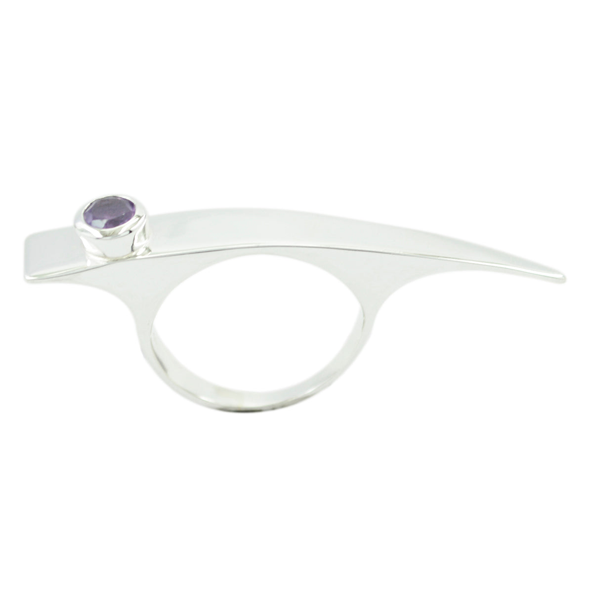 Amethyst Solitaire Indian 925 Sterling Silver Purple Gems Versatile Fairytale Ring Jewelry