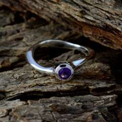 Amethyst Solitaire Japanese 925 Silver Purple Gems Whisper thin Romantic Ring Jewelry