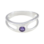 Amethyst Solitaire American 92.5 Silver Purple Gems Whisper thin Abstract Ring Jewelry