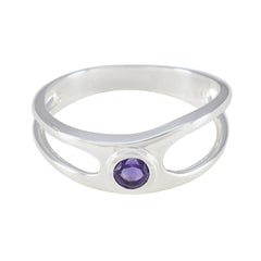 Amethyst Solitaire American 92.5 Silver Purple Gems Whisper thin Abstract Ring Jewelry