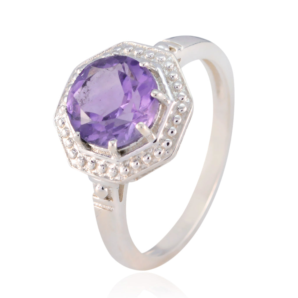 Amethyst Solitaire Turkish 925 Sterling Silver Purple Gems Whisper thin Fairytale Ring Jewelry