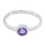 Amethyst Solitaire African 925 Silver Purple Gems Slim Trendy Ring Jewelry